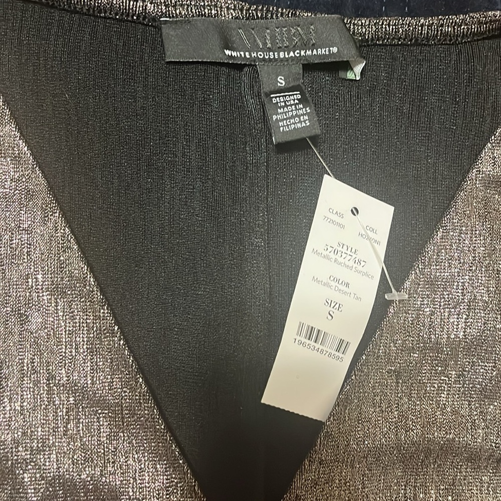 WHBM Metallic Surplice Top - Picture 7 of 8
